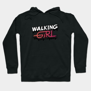 Typo Walking Girl Hoodie